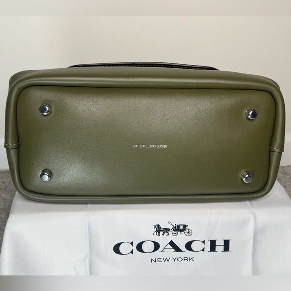 Coach Slouchy Rogue Top Handle Bag in Olive Green & Silver CCC39 Authenticated - Picture 10 of 13